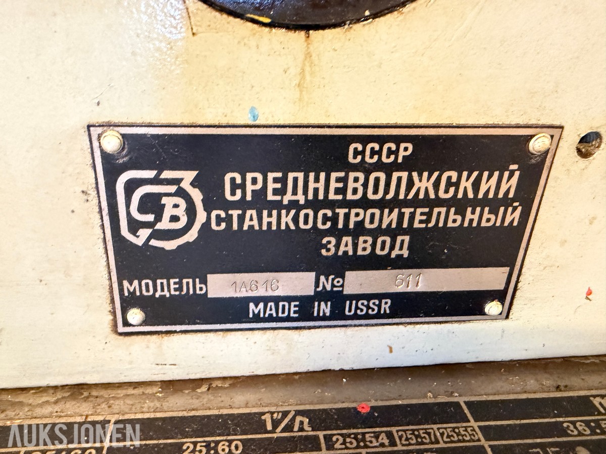 1989 Stanko / USSR 1A616 dreiebenk med utstyr