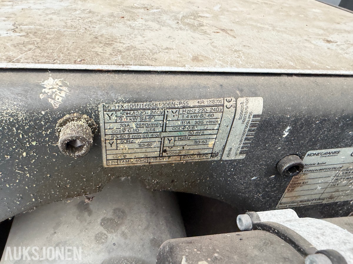 2008 Konecranes CXT 4 tonns elektrisk talje med traversvogn