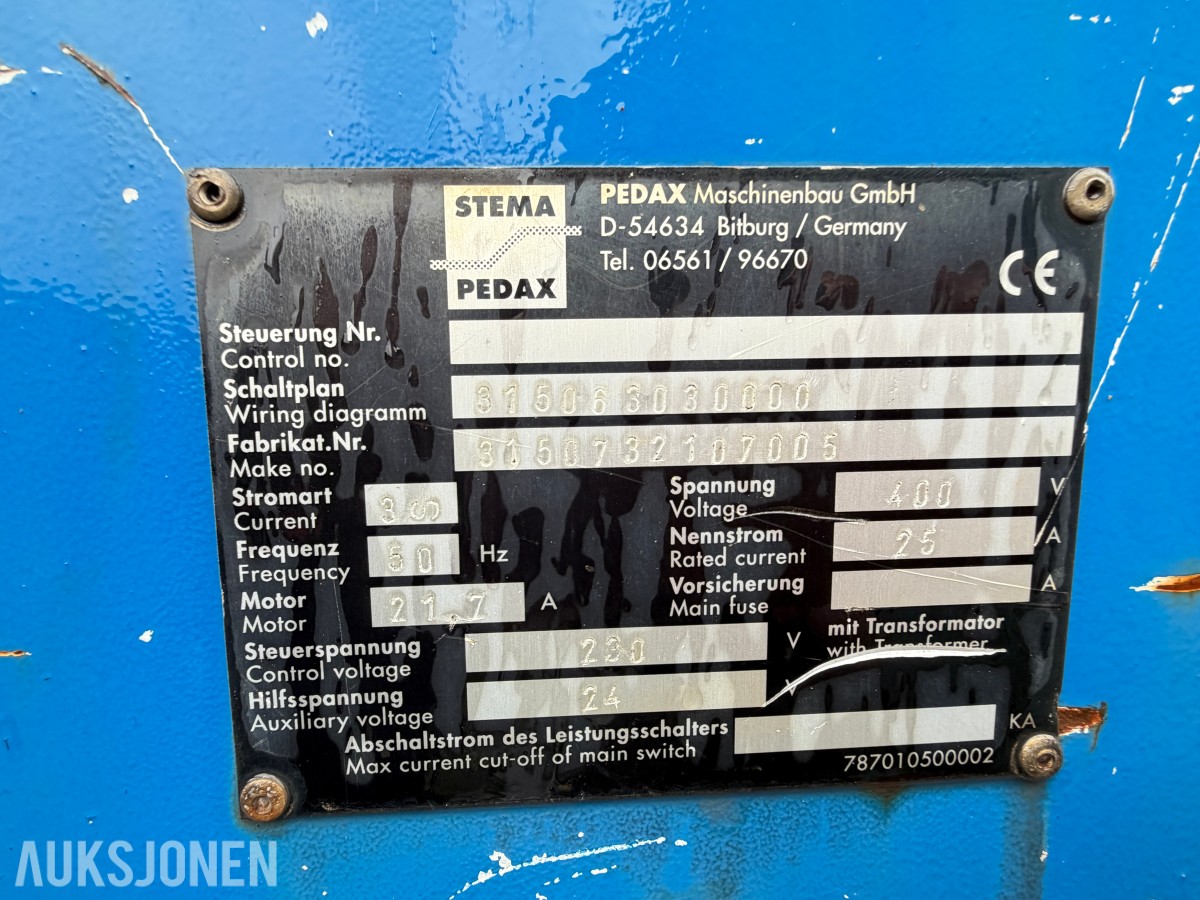 2007 STEMA PEDAX SIMPLEX 60 HV ARMERINGSJERNSAKS – JEVNLIG I DRIFT