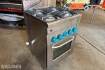 MBM G4SFE6 Storkjøkkenkomfyr – 4 gassbluss – Elektrisk stekeovn/grill