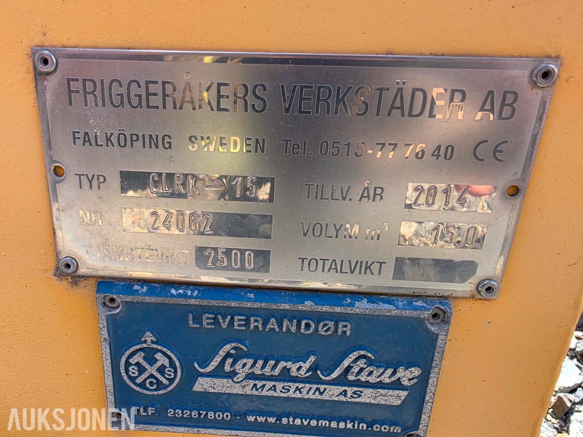 2014 Falkøping vanntanker CLRK-15 10000 liter