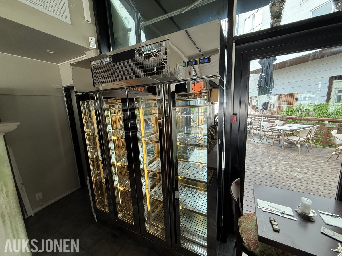 Eksklusivt kjøle-/modningsskap med glassdører – profesjonell restaurantmodell