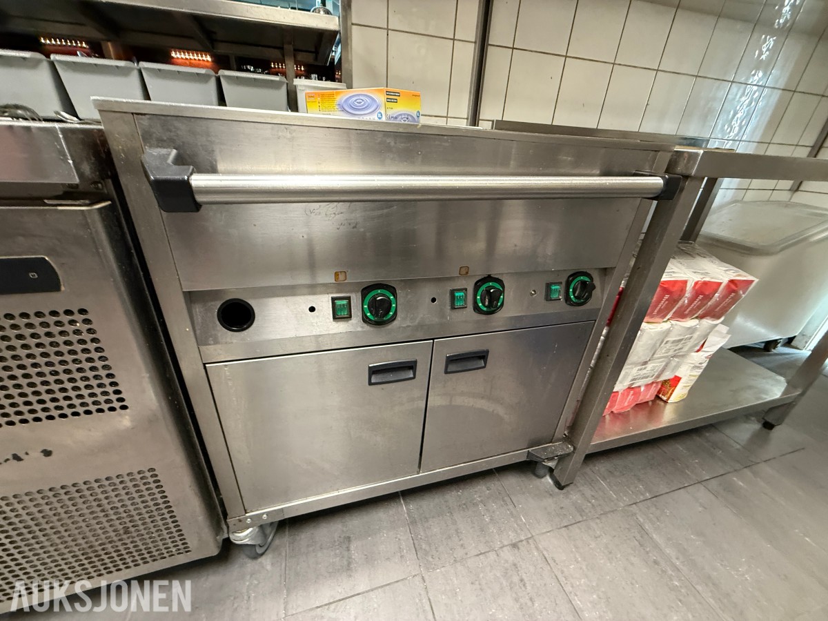 Varmholdningsbenk / tallerkenvarmer i rustfritt stål