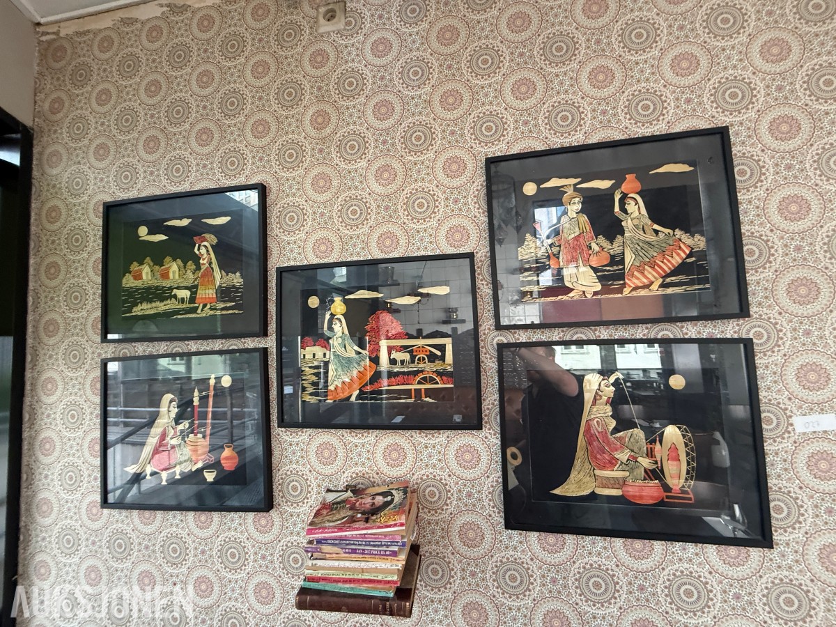 5 innrammede orientalske/indiske kunstbilder – selges samlet