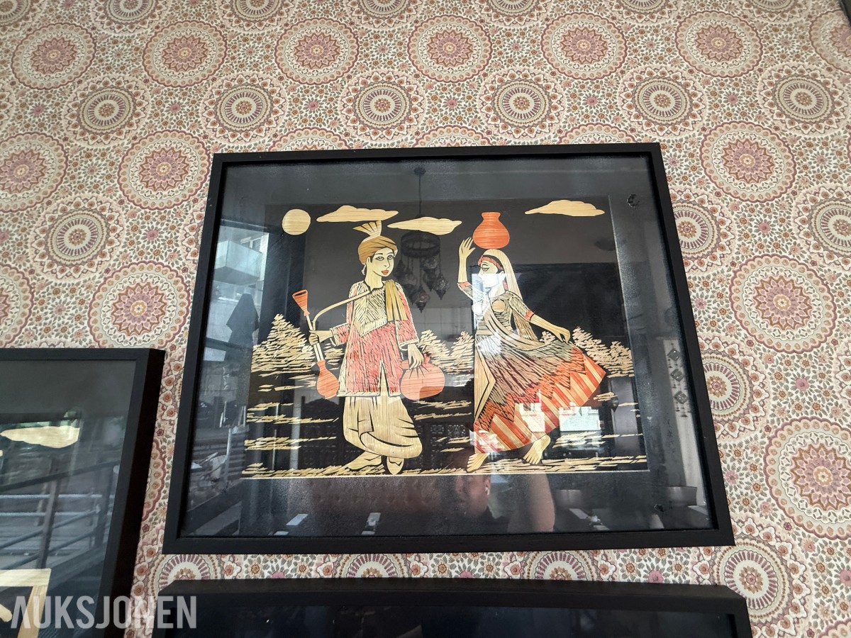 5 innrammede orientalske/indiske kunstbilder – selges samlet