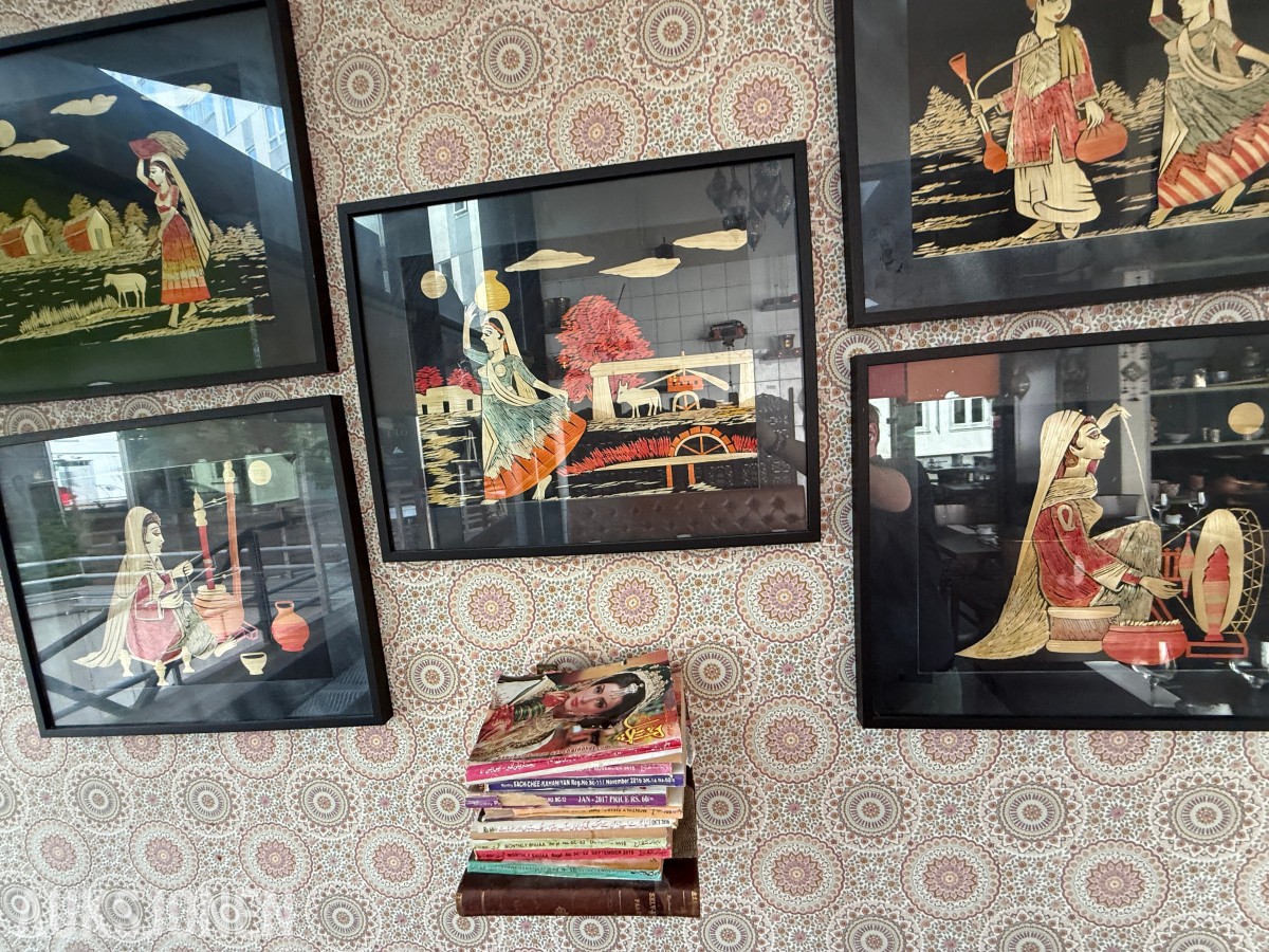 5 innrammede orientalske/indiske kunstbilder – selges samlet