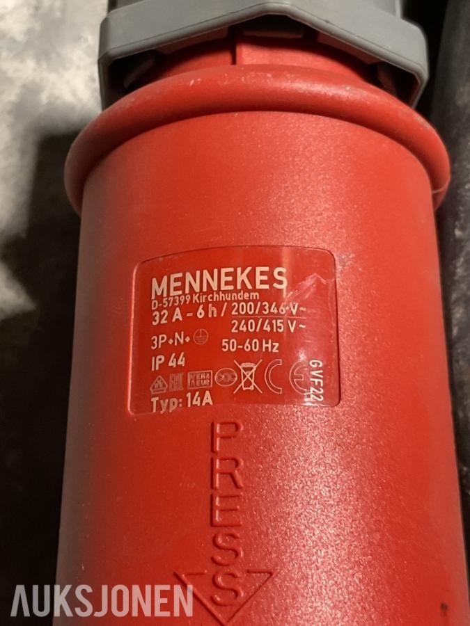 4stk 32A SKJØTEKABEL GUMMIKABEL 400V RØD