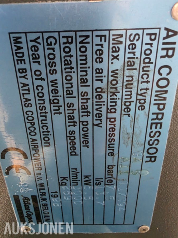 1998 Atlas copco GA 5 kompressor