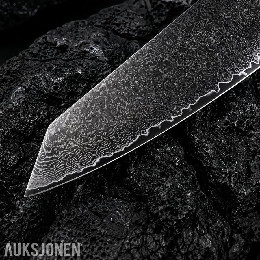 48 TIMERS AUKSJON - Eksklusiv 67-lags Damascus + Fruktkniv