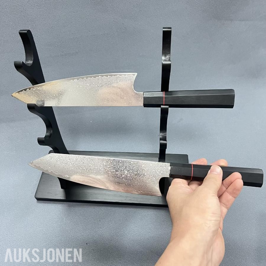 48 TIMERS AUKSJON - Eksklusiv 67-lags Damascus + Fruktkniv