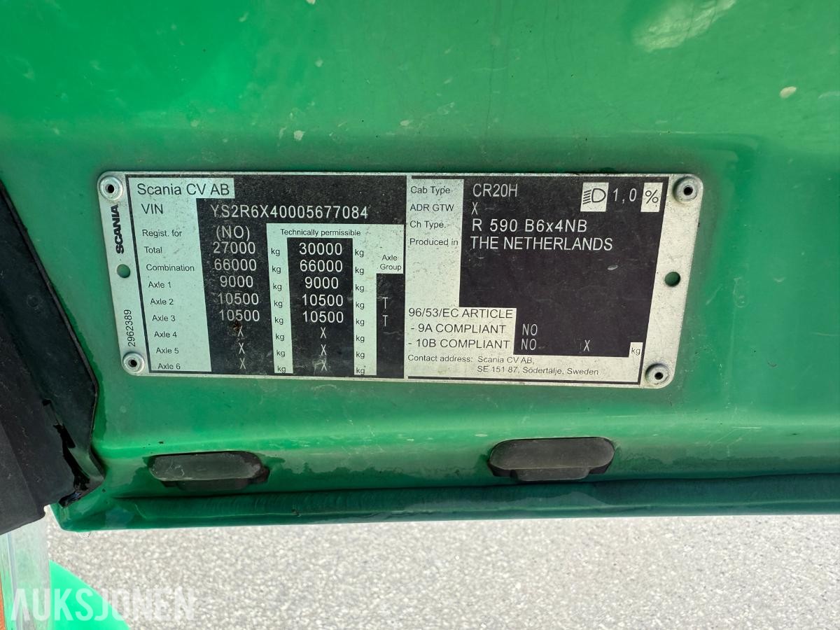 2023 Scania R590 XT Med He-Plan Fliskassehenger