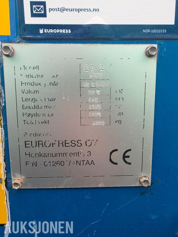 2003 Europress  EC 2 Komprimatorcontainer - 20m3