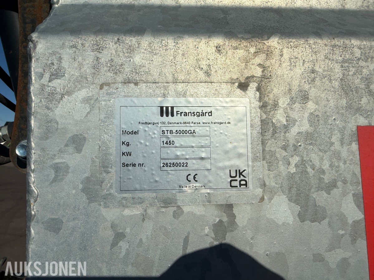 2024 Fransgård STB-5000GA Strøvogn – Hydraulisk presenning – 5.000 liter