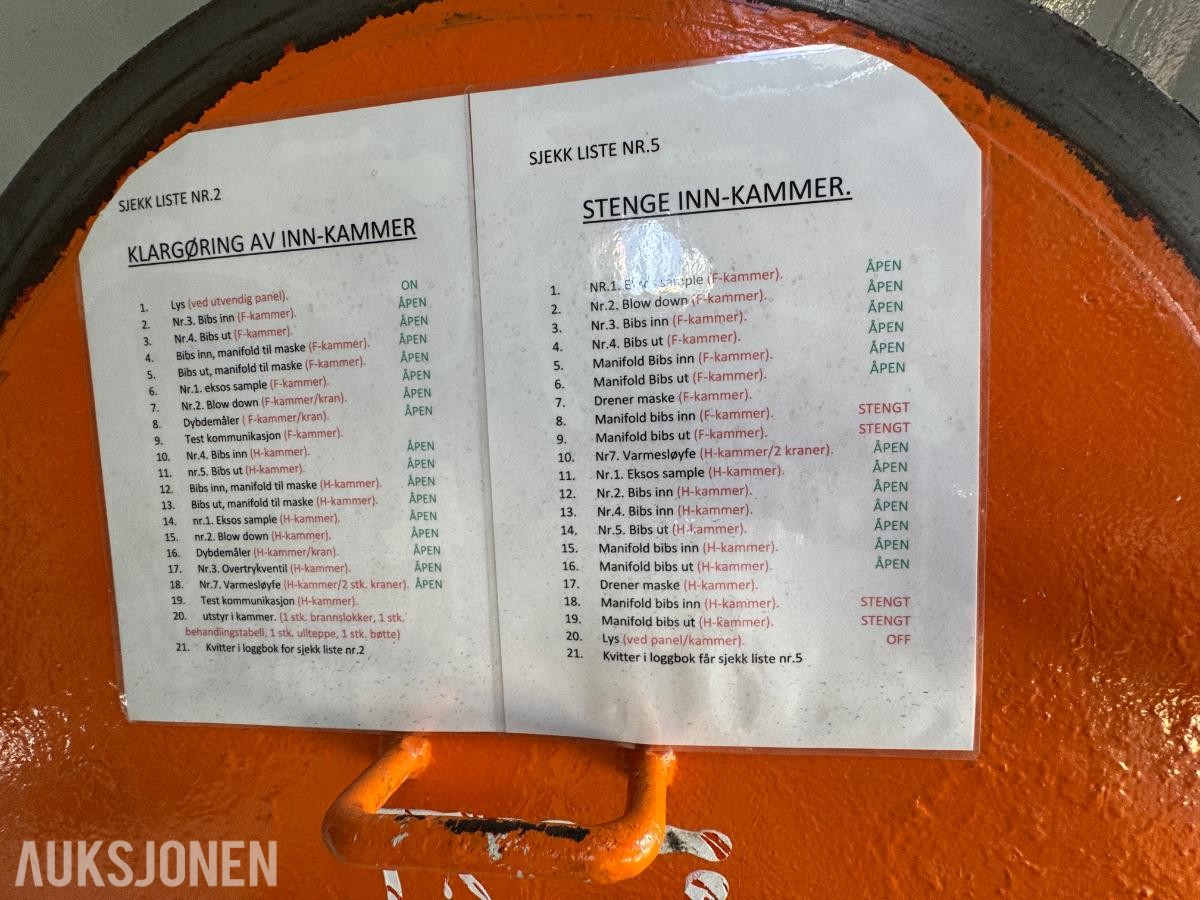 Trykkammer til dykking 