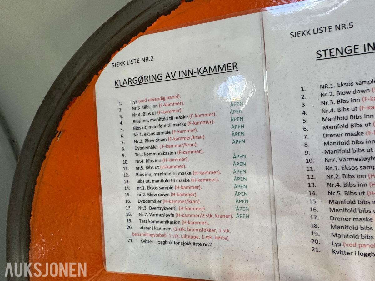Trykkammer til dykking 