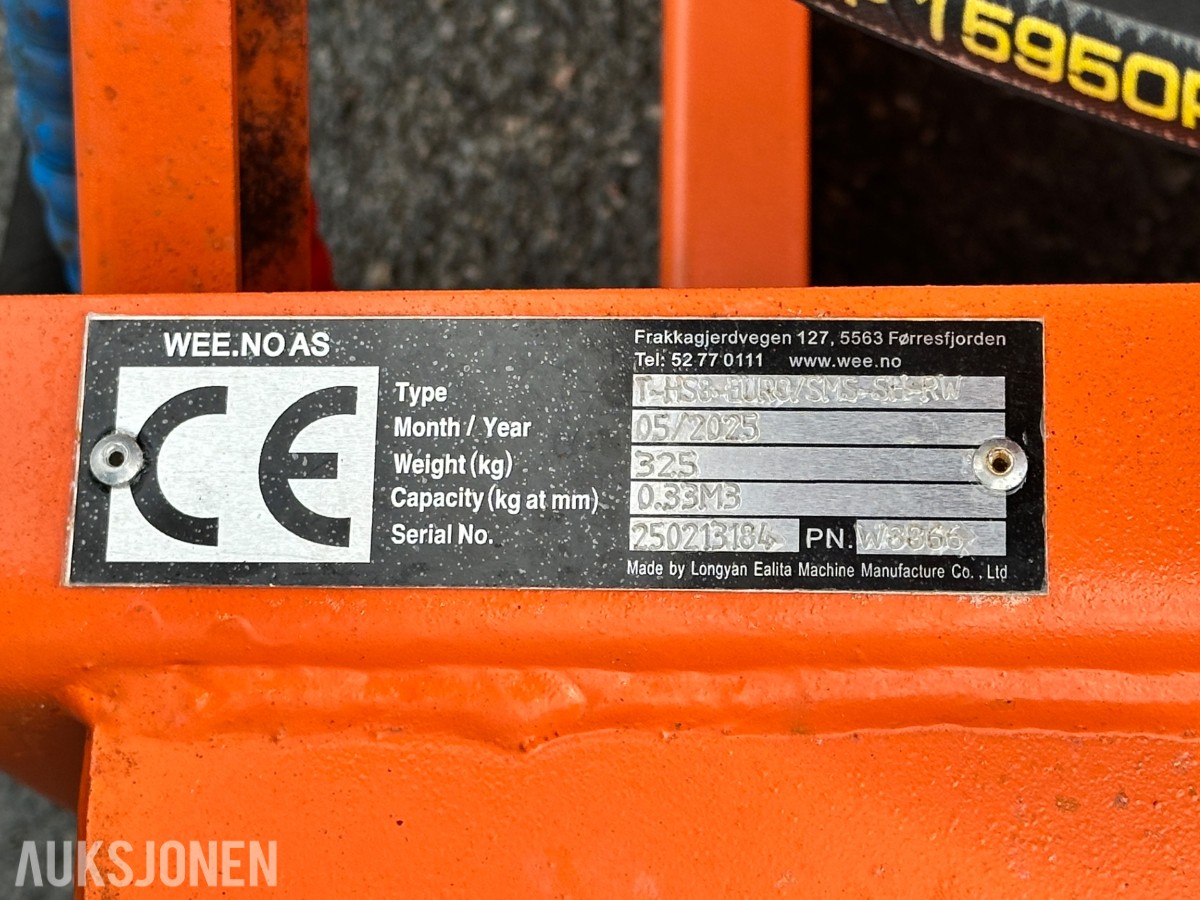 2025 WEE T-HS8 Euro Hydraulisk Salt- og Sandspreder