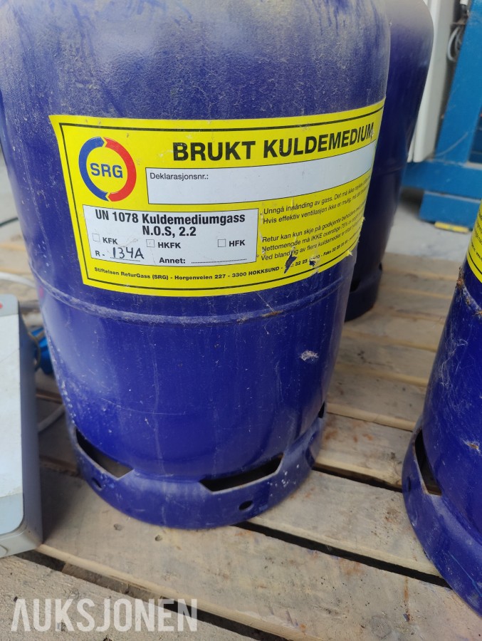 Komplett Kjøleannlegg med gass UN 1078, R 134A (70kg Netto)