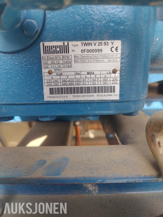 Komplett Kjøleannlegg med gass UN 1078, R 134A (70kg Netto)