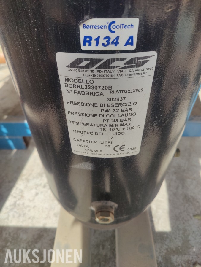 Komplett Kjøleannlegg med gass UN 1078, R 134A (70kg Netto)