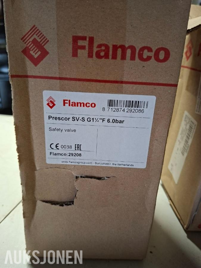 2 stk -- Flamco Prescor SV-S sikkerhetsventil.