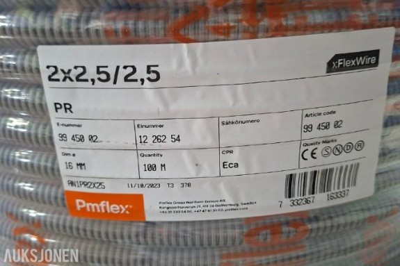 Pmflex FlexWire PR 2x2,5/2,5 – 95 meter.