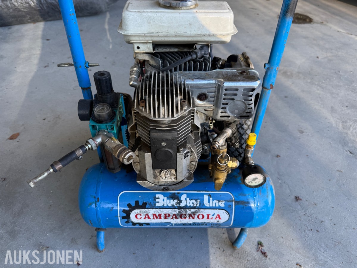 Campagnola kompressor med Honda G100 bensinmotor – på hjul