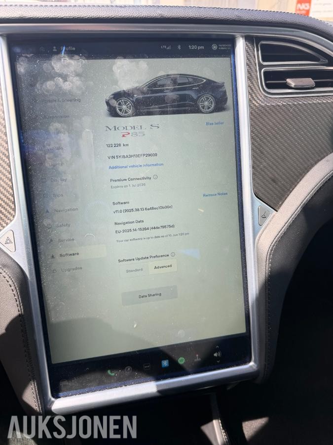 2014 Tesla Model S, S85 PERFORMANCE,7-SETER,LAV KM!, 122500KM