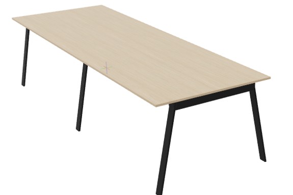 Flott prosjektbord - Sort understell og eik laminat plate