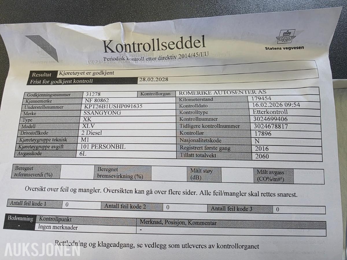 2017 Ssangyong XLV 1.6L 115HK XDi MANUELLGIR 4WD 4X4, 183600km