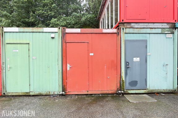 CONTAINERBRAKKE - 20 FOTS KONTOR / LAGER MODULER - 3STK - CA 244CM BREDDE PR MODUL