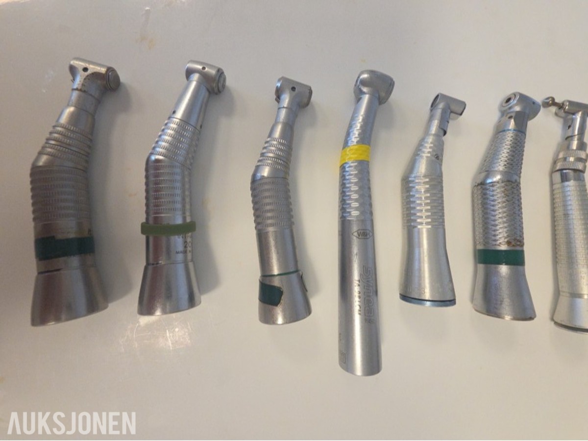 8 stk dentale håndstykker / vinkelstykker og turbiner – W&H m.fl.
