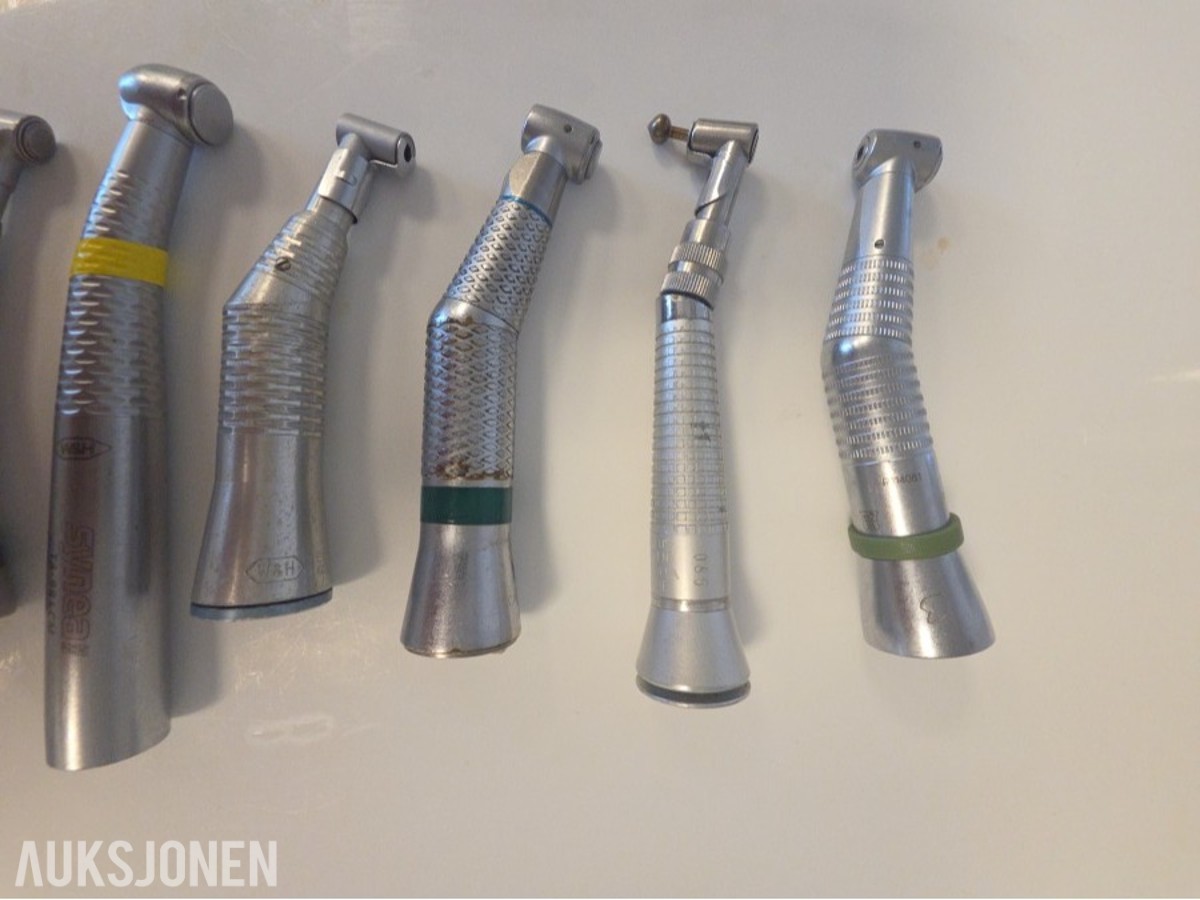 8 stk dentale håndstykker / vinkelstykker og turbiner – W&H m.fl.