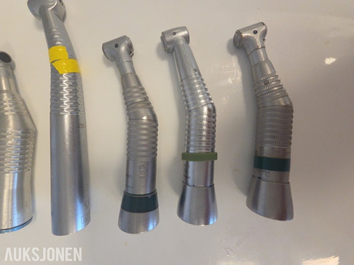 8 stk dentale håndstykker / vinkelstykker og turbiner – W&H m.fl.