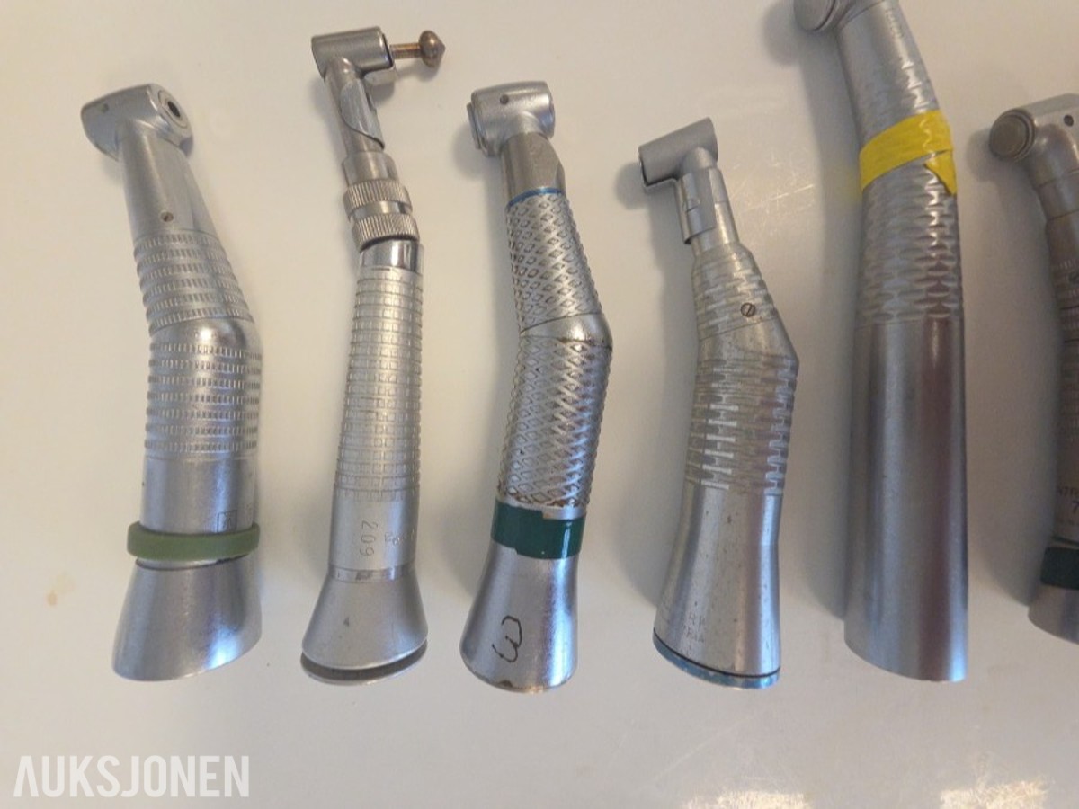 8 stk dentale håndstykker / vinkelstykker og turbiner – W&H m.fl.