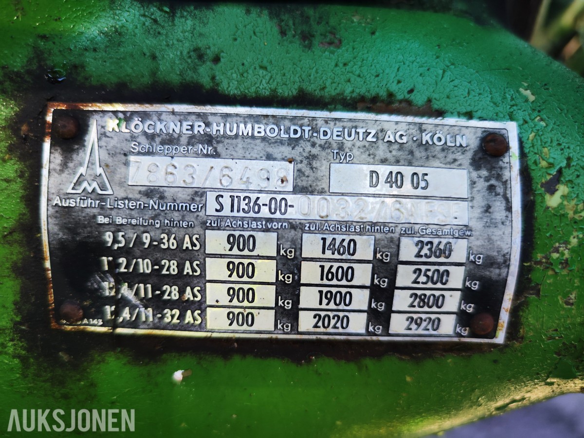 1966 Deutz D4005 - Frontlaster med skuffe – 44 hk