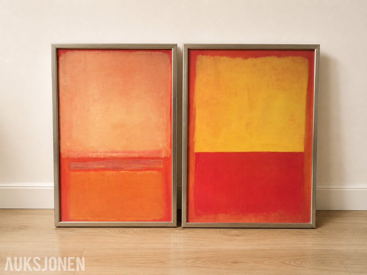 2 innrammede reproduksjoner etter Mark Rothko
