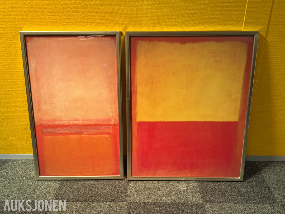 2 innrammede reproduksjoner etter Mark Rothko