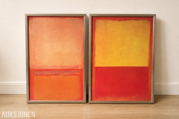 2 innrammede reproduksjoner etter Mark Rothko