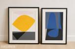 2 innrammede Victor Vasarely kunsttrykk – Sauzon og Idomin