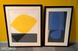 2 innrammede Victor Vasarely kunsttrykk – Sauzon og Idomin