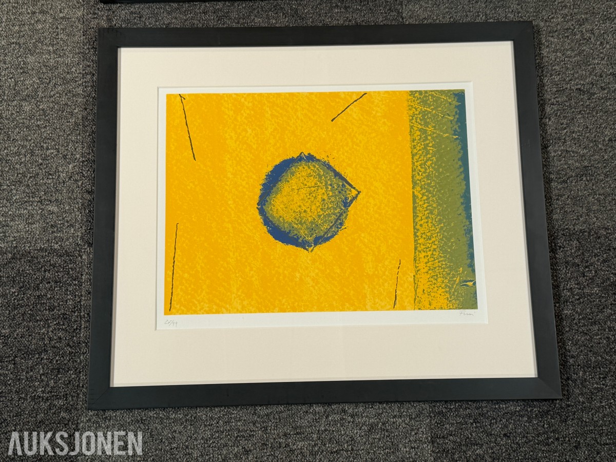 3 innrammede signerte serigrafier av Walter Fusi