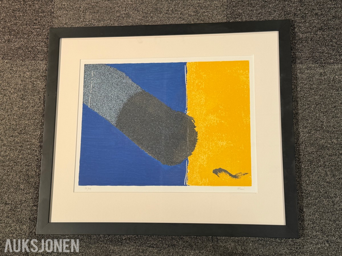 3 innrammede signerte serigrafier av Walter Fusi