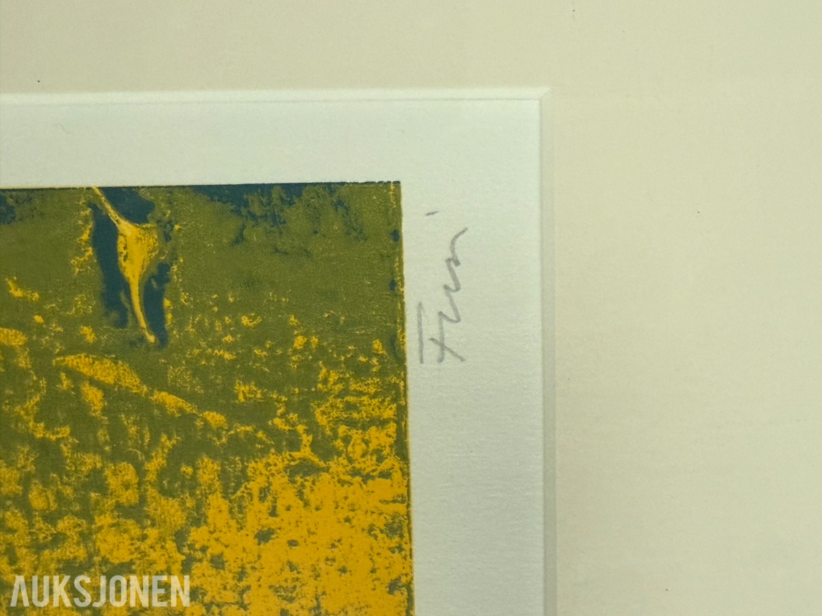 3 innrammede signerte serigrafier av Walter Fusi