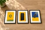 3 innrammede signerte serigrafier av Walter Fusi