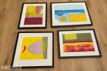 4 innrammede grafiske trykk av Walter Fusi