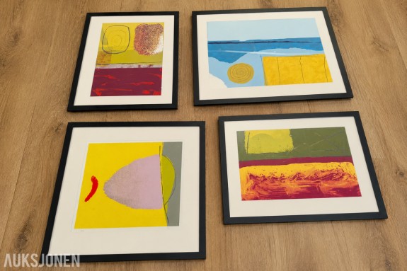 4 innrammede grafiske trykk av Walter Fusi
