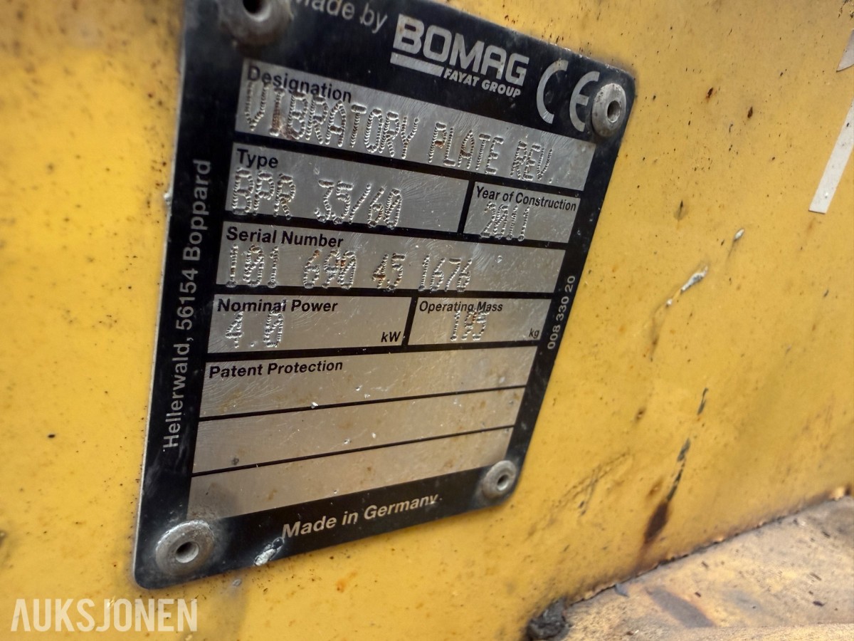 3 stk bomag vibroplater Rep-objekt
