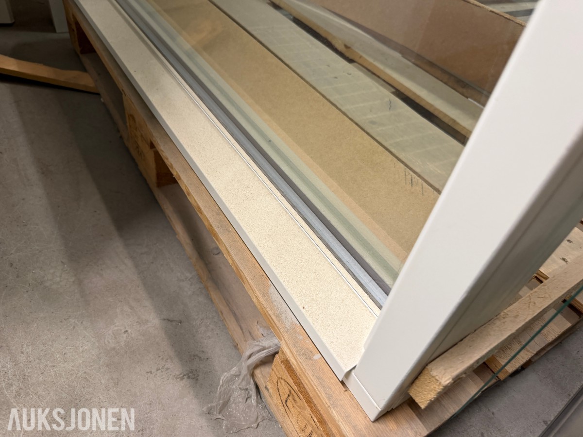 2 stk. Uldal vinduer B110x140 / Fastkarm / Hvite / Nye! 