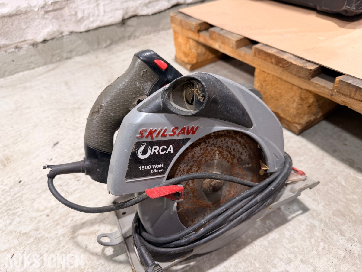 Parti med verktøy og tilbehør - Milwaukee, Ryobi og Skilsaw
