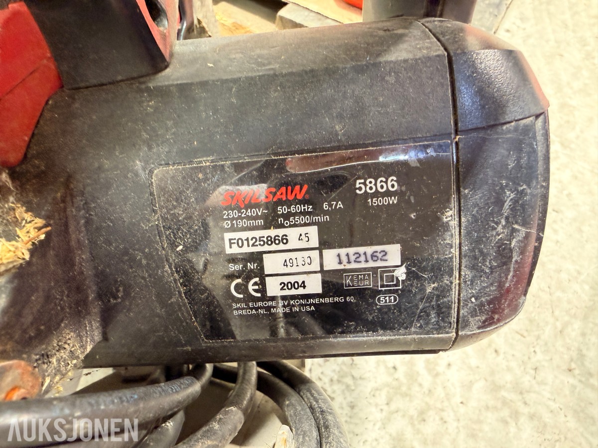 Parti med verktøy og tilbehør - Milwaukee, Ryobi og Skilsaw